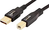 Amazon Basics - Cable 2.0 USB-A macho a USB-B macho con conectores dorados (3...